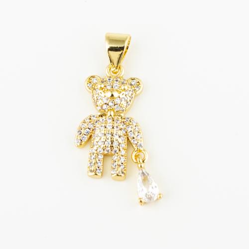 Cubic Zirconia Micro Pave Brass Pendant fashion jewelry & Unisex & micro pave cubic zirconia golden Approx 3mm Sold By PC