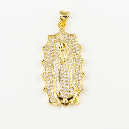 Cubic Zirconia Micro Pave Brass Pendant fashion jewelry & Unisex & micro pave cubic zirconia golden Approx 3mm Sold By PC