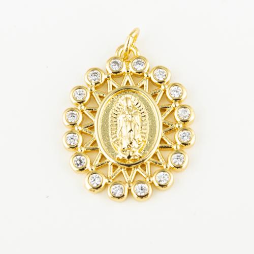 Cubic Zirconia Micro Pave Brass Pendant fashion jewelry & Unisex & micro pave cubic zirconia golden Approx 3mm Sold By PC