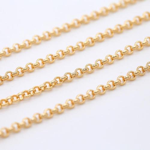 Brass Chain gold color plated DIY nickel lead & cadmium free 4mm Sold By m