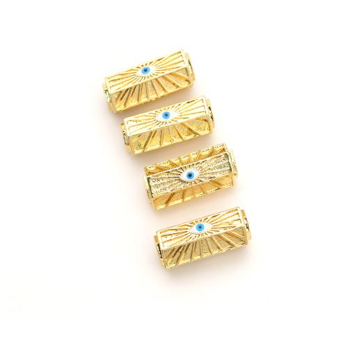 Fashion Evil Eye Jewelry Beads Brass gold color plated DIY & evil eye pattern & enamel nickel lead & cadmium free Sold By PC