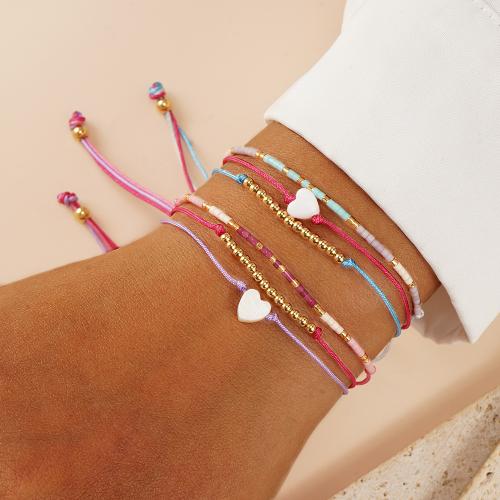 Seedbead Bracelet with Knot Cord for woman multi-colored nickel lead & cadmium free Sold By PC