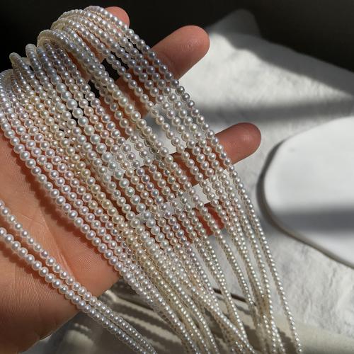 Natural Freshwater Pearl Loose Beads Slightly Round DIY .3mm Sold Per Approx 38 cm Strand