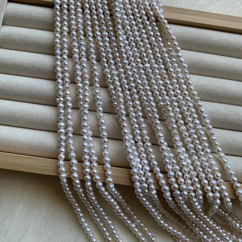 Natural Freshwater Pearl Loose Beads Slightly Round DIY white .5-4mm Sold Per Approx 37-38 cm Strand