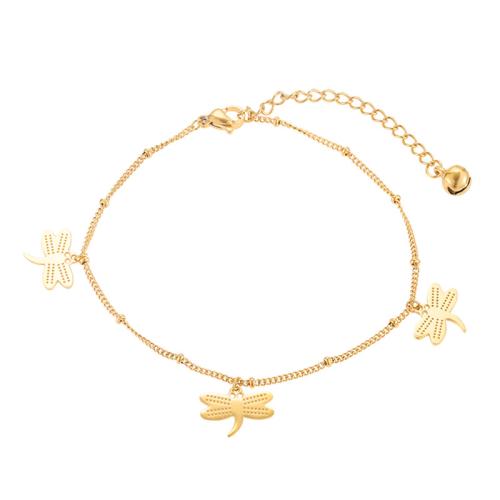 Anklet de acero inoxidable, acero inoxidable 304, para mujer, dorado, longitud aproximado 26.3 cm, Vendido por UD