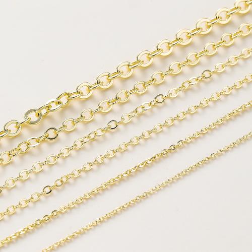 Brass Necklace Chain plated DIY Length Approx 1 m Sold By Bag