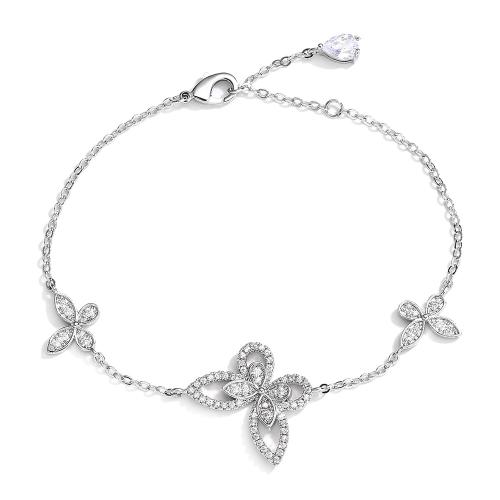 Ciúbach Zirconia Micrimhilseogra réiteodh Bracelet Prás, micrea réiteach zirconia ciúbach & do bhean, airgid, Díolta De réir PC