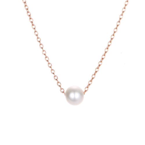 Stainless Steel Jewelry Necklace 316L Stainless Steel with Plastic Pearl plated fashion jewelry & for woman Sold By PC