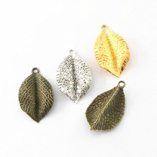 Pendants Sinc Alloy Leaf, plátáilte, DIY, dathanna níos mó le haghaidh rogha, 35.20x20.20mm, 60ríomhairí pearsanta/Mála, Díolta De réir Mála