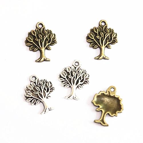 Zinc Alloy Pendler, Tree, forgyldt, du kan DIY, flere farver til valg, 22x17mm, 100pc'er/Bag, Solgt af Bag