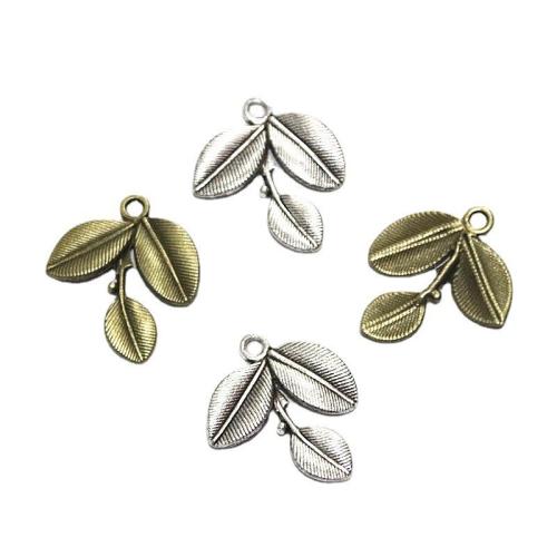 Cink Alloy Leaf Privjesci, List, pozlaćen, možete DIY, više boja za izbor, 27x24mm, 50računala/Torba, Prodano By Torba