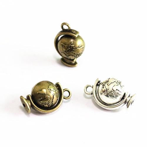 Zinc Alloy Pendler, Globe, forgyldt, du kan DIY, flere farver til valg, 14.50x23x13mm, 20pc'er/Bag, Solgt af Bag