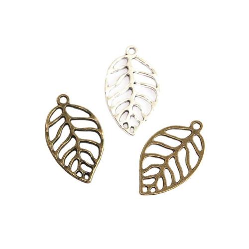 Zinklegering Leaf Hangers, Zinc Alloy, Blad, plated, DIY, meer kleuren voor de keuze, 18.30x30.60mm, 100pC's/Bag, Verkocht door Bag