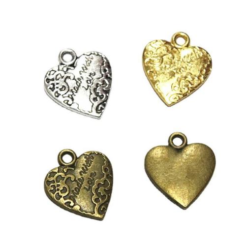 Zinc Alloy Heart Pendants plated DIY Sold By Bag