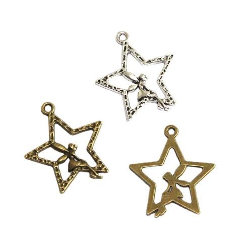 Cink Alloy Star Privjesak, Zvijezda, pozlaćen, možete DIY, više boja za izbor, 29.50x25.20mm, 60računala/Torba, Prodano By Torba