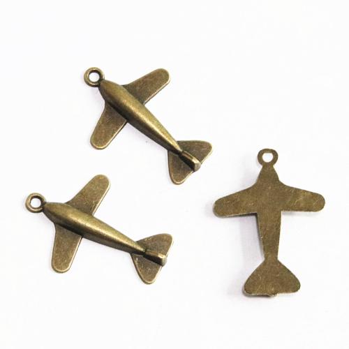 Zinc Alloy Pendler, Airplane, forgyldt, du kan DIY, flere farver til valg, 24x33.10mm, 60pc'er/Bag, Solgt af Bag