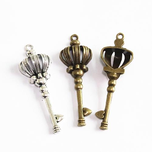 Zinc Alloy Key riipukset, Sinkkiseos, Avain, päällystetty, tee-se-itse, enemmän värejä valinta, 56.40x19mm, 40PC/laukku, Myymät laukku