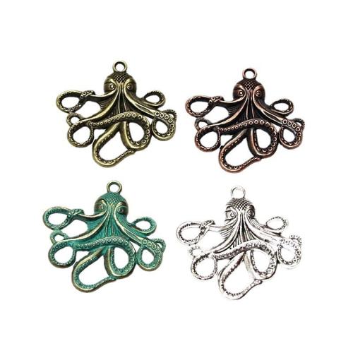 Zinc Alloy Animal Pendants Octopus plated DIY Sold By Bag