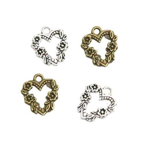 Zinc Alloy Heart Pendants plated DIY Sold By Bag