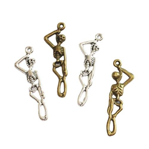 Zinc Alloy Skull Pendants Skeleton plated DIY Sold By Bag