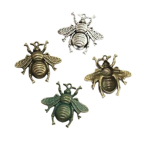 Zinc Alloy Animal Pendler, Bee, forgyldt, du kan DIY, flere farver til valg, 40x37.80mm, 40pc'er/Bag, Solgt af Bag