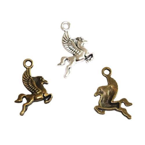 Zinc Alloy Pendants Horse plated DIY Sold By Bag