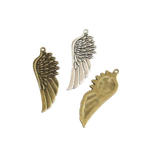 Vingeformet Zinc Alloy Pendler, Wing Shape, forgyldt, du kan DIY, flere farver til valg, 57.30x22mm, 30pc'er/Bag, Solgt af Bag