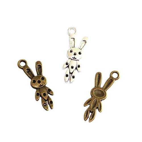 Zinc Alloy Animal Pendants Rabbit plated DIY Sold By Bag