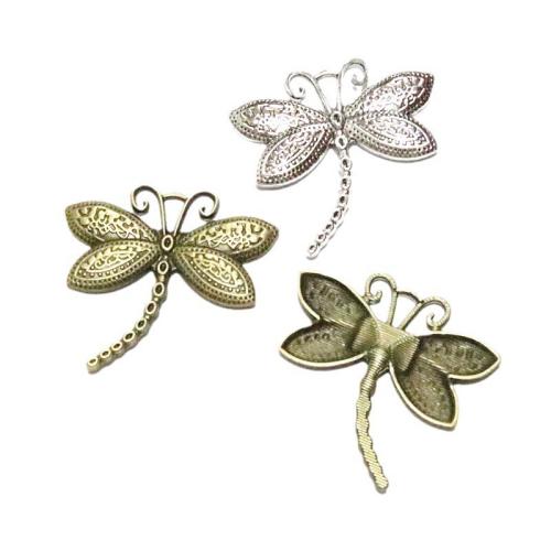 Zinc Alloy Animal Pendler, Dragonfly, forgyldt, du kan DIY, flere farver til valg, 56.10x59.50mm, 10pc'er/Bag, Solgt af Bag