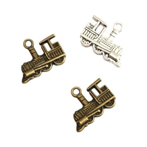 Zinc Alloy Pendler, Train, forgyldt, du kan DIY, flere farver til valg, 17x22x4mm, 60pc'er/Bag, Solgt af Bag