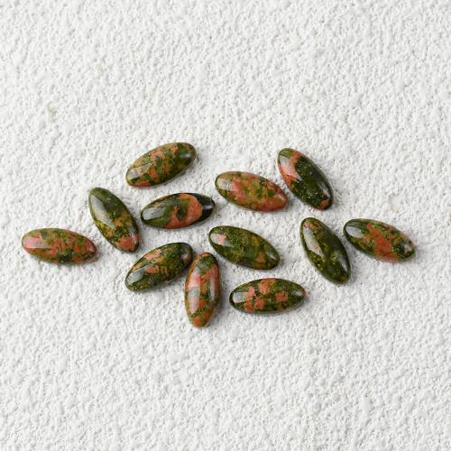 Cabochon in pietra, verde fiore, Ovale, DIY, 7.50x16x5mm, Venduto da PC