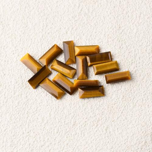 Gemstone Cabochons, Tiger Eye, Rechthoek, gepolijst, DIY, 18x8x4mm, Verkocht door PC