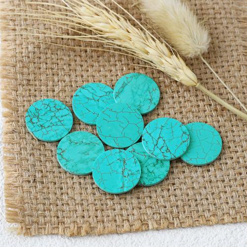 Natural Turquoise Cabochon Flat Round DIY Sold By PC