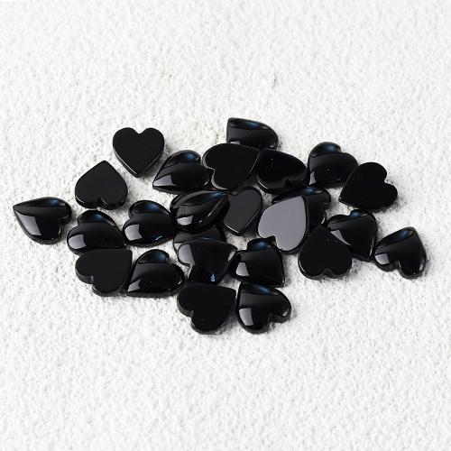 Agate Cabochon Black Agate Heart polished DIY Sold By PC