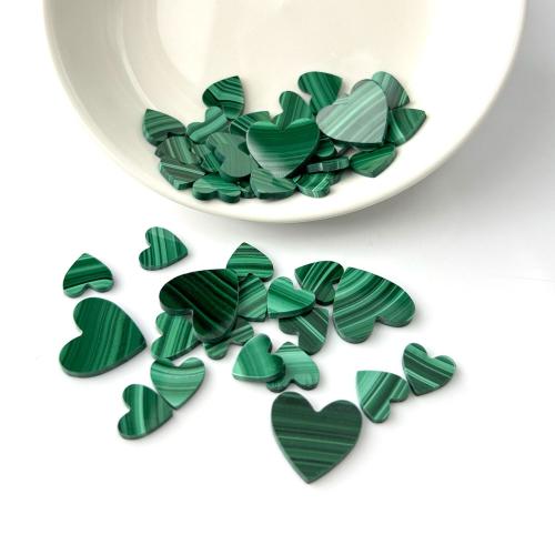 Cabochon in pietra, malachite, Cuore, lucido, DIY & formato differente per scelta, Venduto da PC