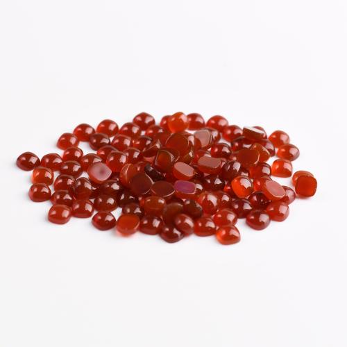 Agat-Cabochon, Red Agate, Pude, poleret, du kan DIY, 4x4mm, Solgt af PC