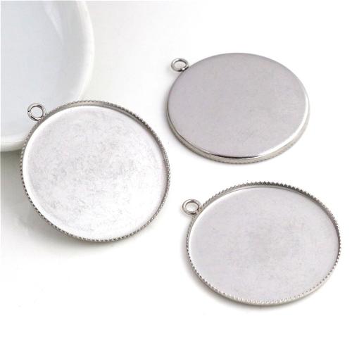 Stainless Steel Pendant Setting 304 Stainless Steel DIY original color Sold By Bag