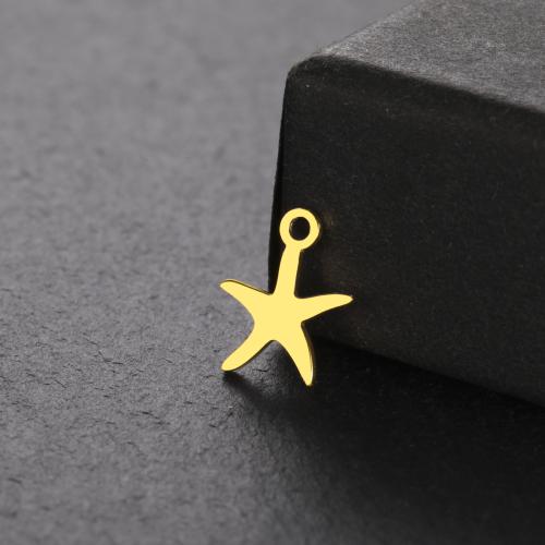 Stainless Steel Pendants 304 Stainless Steel Starfish DIY Sold By PC