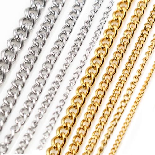 Stainless Steel Oval Chain 304 Stainless Steel DIY Sold By Bag