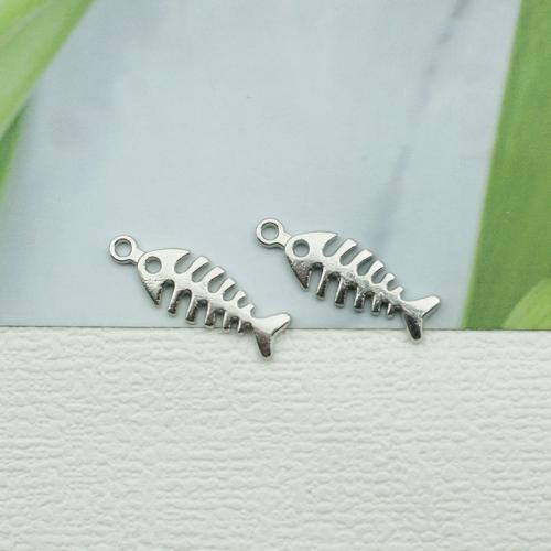 Zinc Alloy Pendants Fish Bone plated DIY nickel lead & cadmium free Sold By Bag