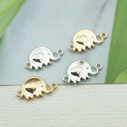 Animal Zinc Alloy Connector Elephant plated DIY & 1/1 loop nickel lead & cadmium free Sold By Bag