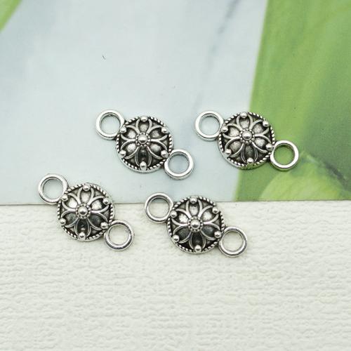 Zinc Alloy Connector Round silver color plated DIY & 1/1 loop nickel lead & cadmium free Sold By Bag