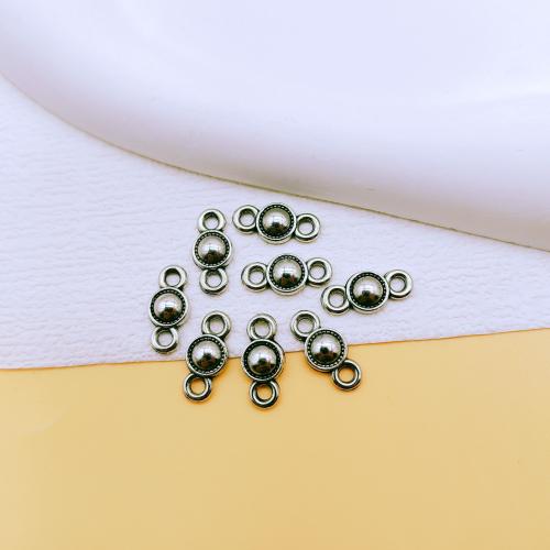 Zinc Alloy Connector Round plated DIY & 1/1 loop nickel lead & cadmium free Sold By Bag