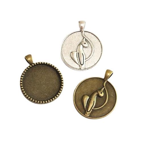 Zinc Alloy Pendant Cabochon Setting plated DIY 30mm Sold By Bag