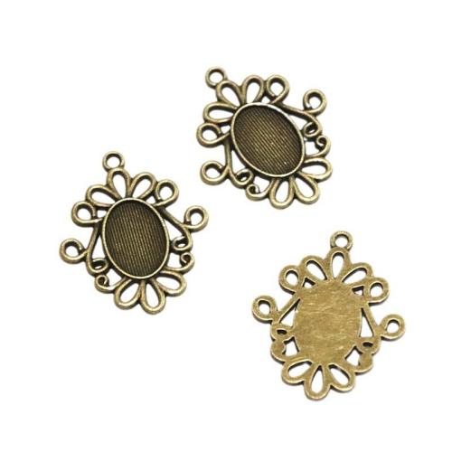 Zinc Alloy vedhæng Cabochon Setting, antik bronze farve forgyldt, du kan DIY, 10x14mm, 50pc'er/Bag, Solgt af Bag