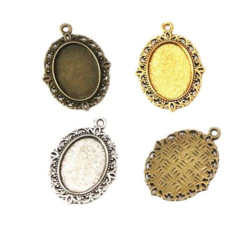 Zink-Legierung Cabochon Weissgold, Zinklegierung, plattiert, DIY, keine, 13x18mm, 100PCs/Tasche, verkauft von Tasche