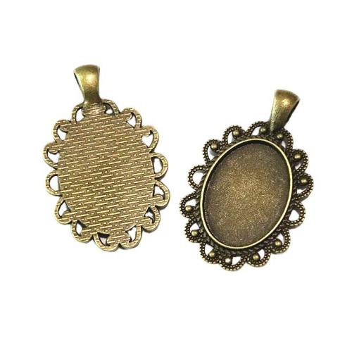 Liga de zinco Pendant Cabochon Ambiente, banho de cor bronze antigo, DIY, 18x25mm, 30PCs/Bag, vendido por Bag