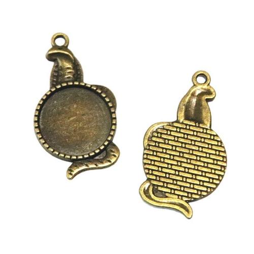 Liga de zinco Pendant Cabochon Ambiente, banho de cor bronze antigo, DIY, 16mm, 50PCs/Bag, vendido por Bag