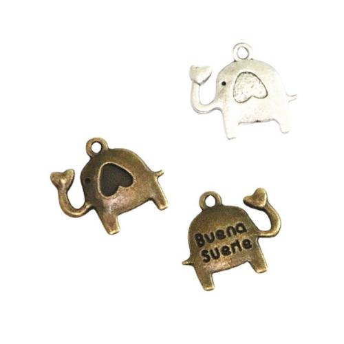 Zinc Alloy Animal Pendants Elephant plated DIY Sold By Bag