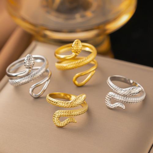 Acier titane Cuff Bague, serpent, Placage, styles différents pour le choix & pour femme, Taille:6-10, Vendu par PC